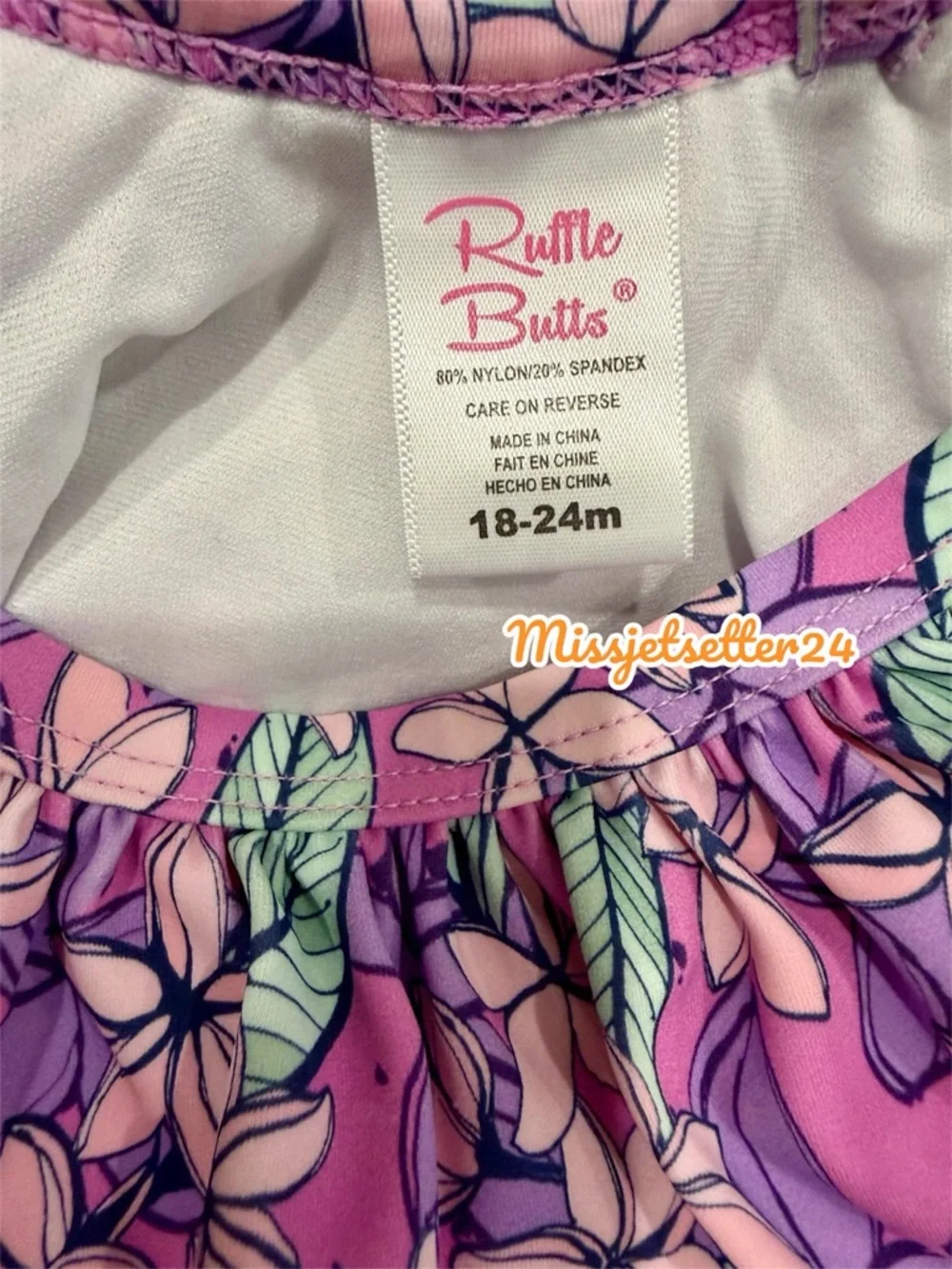 Ruffle Butts Violet Valley Ruffle One Piece Swimsuit 18-24 months EUC Floral